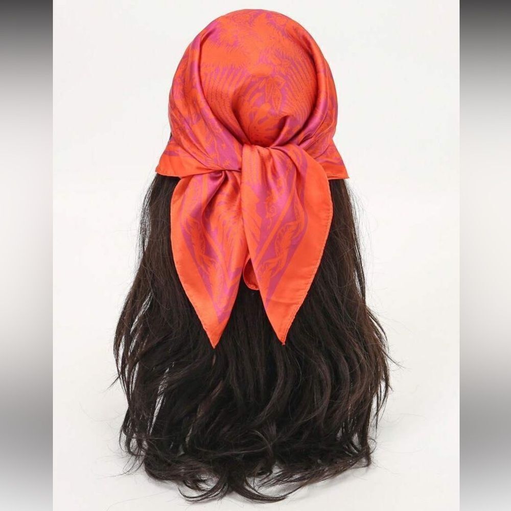 Vibrant Orange and Pink Scarf A1399